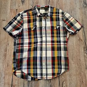 Plaid button-down short sleeve